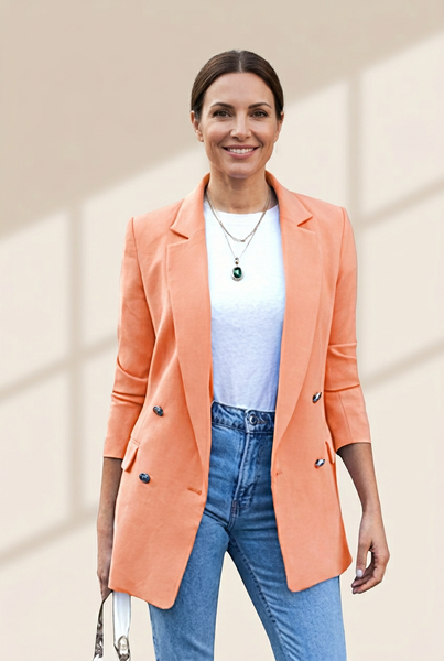 Women's Sophisticated Solid Lapel Button Long Sleeve Blazers