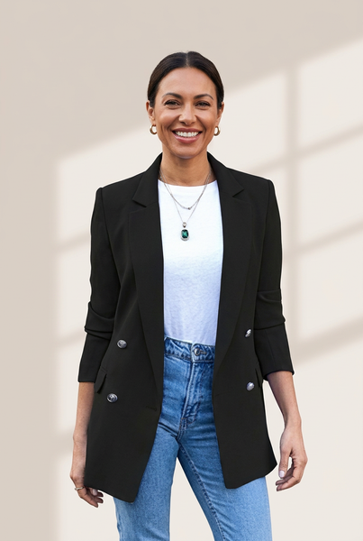 Women's Sophisticated Solid Lapel Button Long Sleeve Blazers