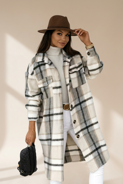 Women's Plus Size Plaid Shacket Jacket in Plus Size Outerwear