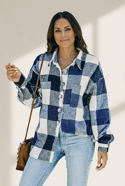 Women's Plus Size Plaid Shacket Jacket in Plus Size Outerwear