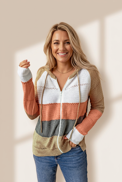Striped and Color Block Henley Shirt with practical styling and dependable silhouette control.