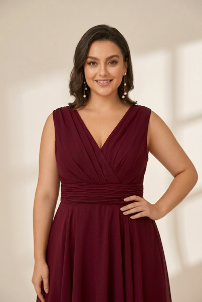 Women's Modern and Stylish Chiffon Knee-Length Dress