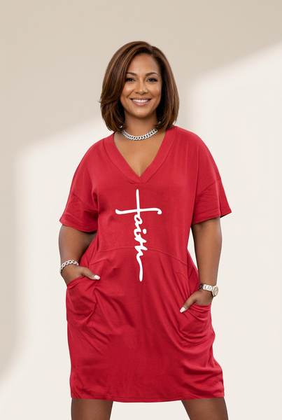 Faith Cross T-Shirt Dress with practical styling and dependable silhouette control.