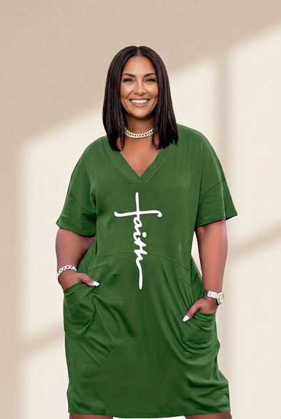 Faith Cross T-Shirt Dress with practical styling and dependable silhouette control.