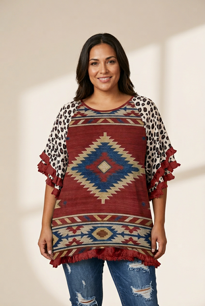 Women's Plus Size Leopard Print Bell Sleeve T-Shirt made for easy styling and wardrobe coordination, with premium-like structure and finish.