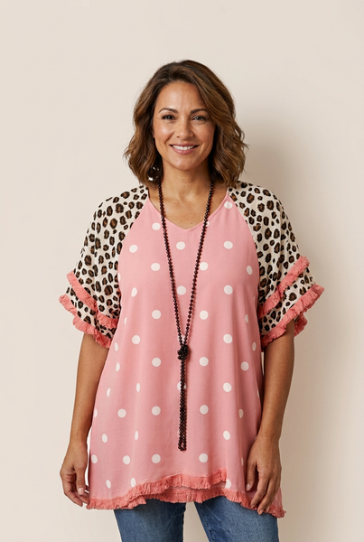 Women's Plus Size Leopard Print Bell Sleeve T-Shirt made for easy styling and wardrobe coordination, with premium-like structure and finish.