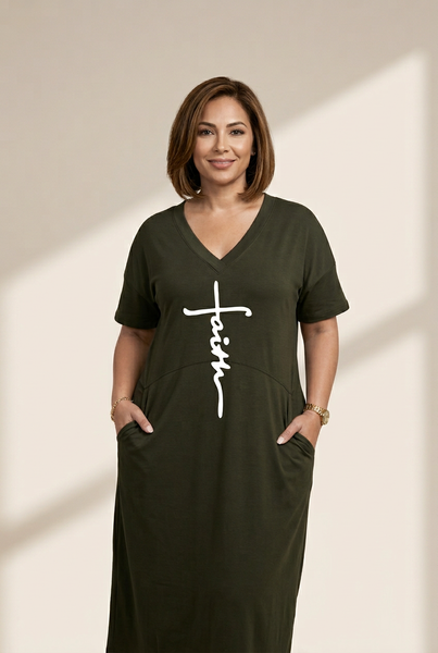 Cross and Faith Graphic Dress with practical styling and dependable silhouette control.
