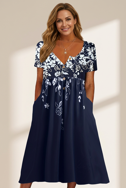 Short Sleeve Dress with Pockets with practical styling and dependable silhouette control.