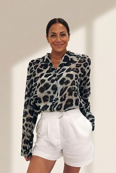 Women's Long Sleeve Leopard Shirt in Blouses & Shirts