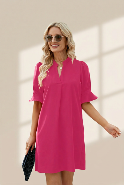 Women's Half Sleeve Mini Dress made for easy styling and wardrobe coordination, with premium-like structure and finish.