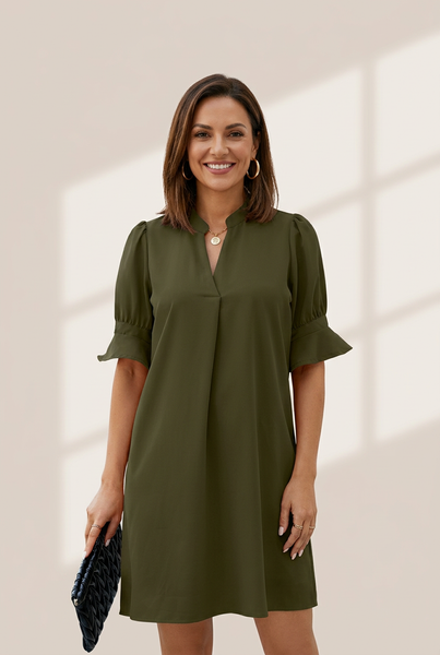 Women's Half Sleeve Mini Dress made for easy styling and wardrobe coordination, with premium-like structure and finish.