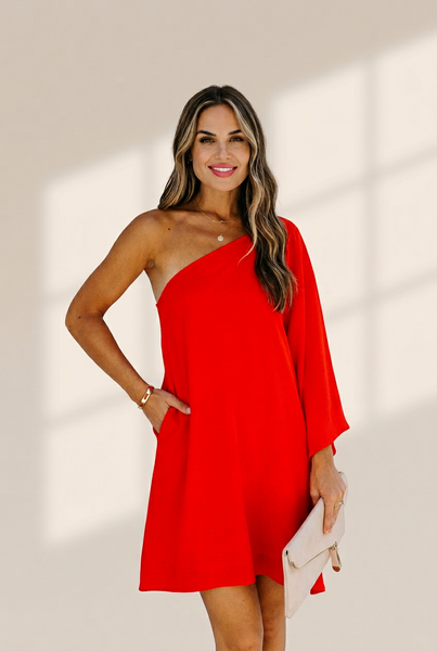 Women's Date Night One-Shoulder Dress in Blouses & Shirts