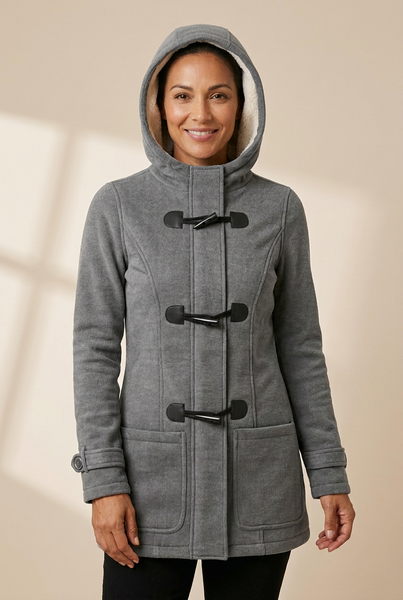 Women's Black Toggle Coat with Hood in Coats for polished occasion-to-casual wear