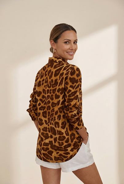 Women's Plus Size Leopard Shirt in Plus Size Tops