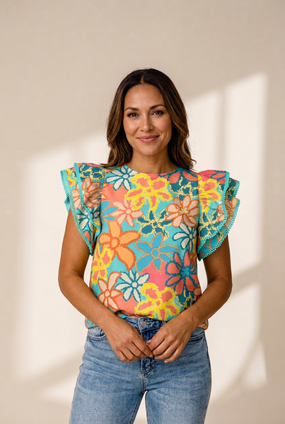 Women's Bohemian Floral Print Top made for easy styling and wardrobe coordination, with premium-like structure and finish.