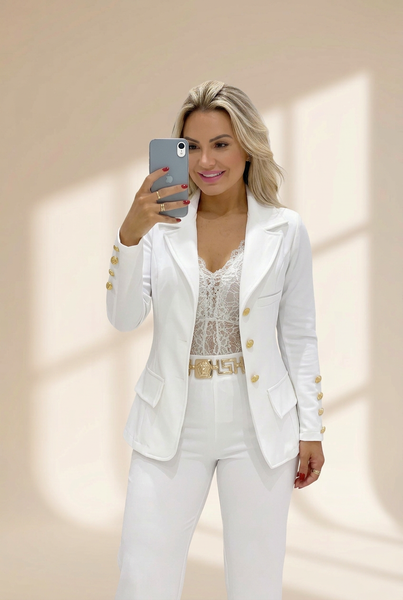Women's Double-breasted Blazer and Pants Set with practical styling and dependable silhouette control.