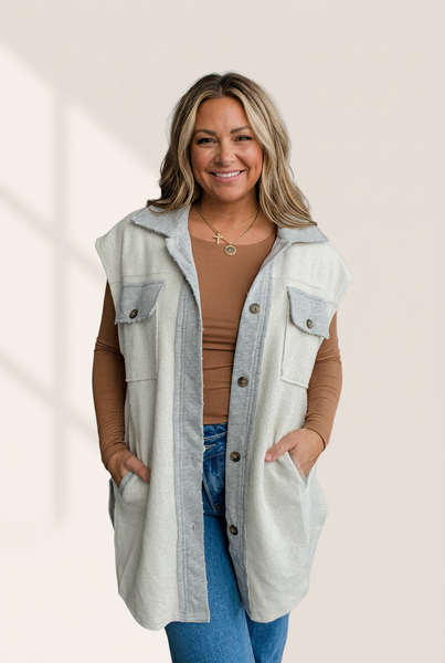 Women's Button-Down Denim Vest made for easy styling and wardrobe coordination, with premium-like structure and finish.