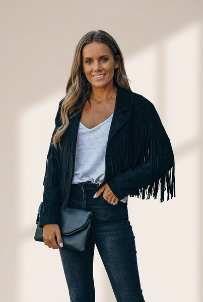 Women's Western Fringe Suede Jacket in Jackets