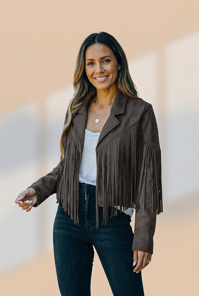 Women's Western Fringe Suede Jacket in Jackets