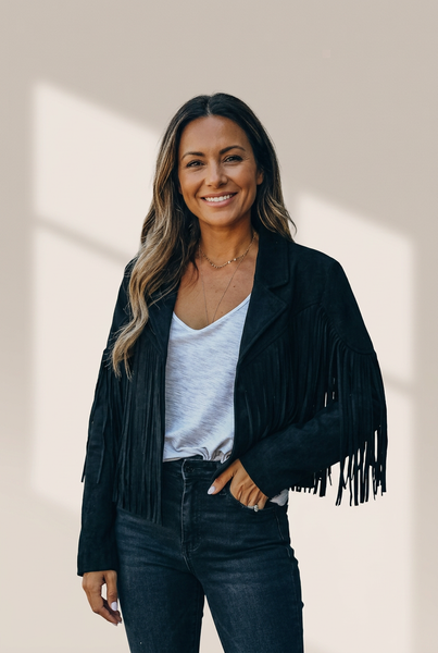 Women's Sophisticated Fringe Suede Jacket in Jackets