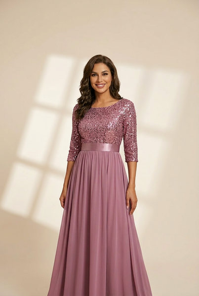 Floor-Length Sequin Evening Dress with practical styling and dependable silhouette control.