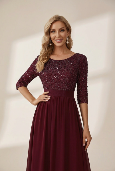 Floor-Length Sequin Evening Dress with practical styling and dependable silhouette control.