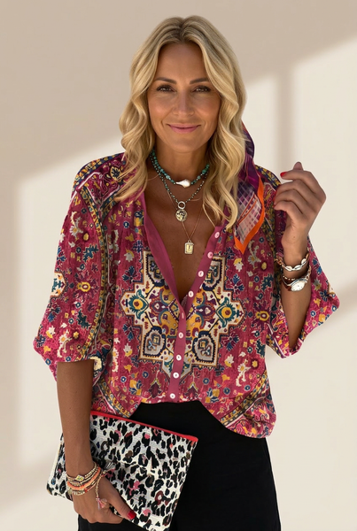 Women's 3/4 Sleeve Printed Blouse in Blouses & Shirts