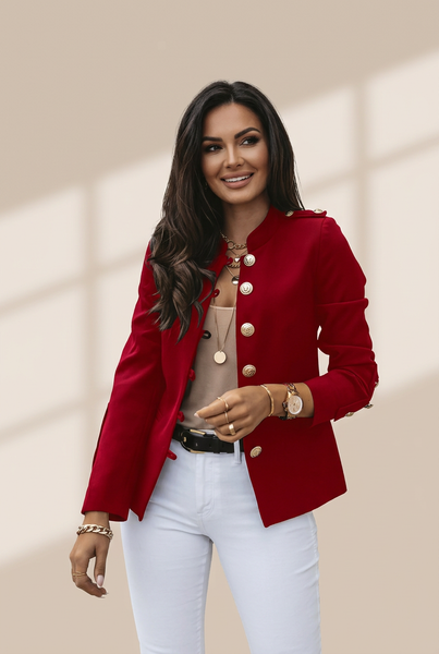 Women's Long Sleeve Slim-Breasted Crop Jacket