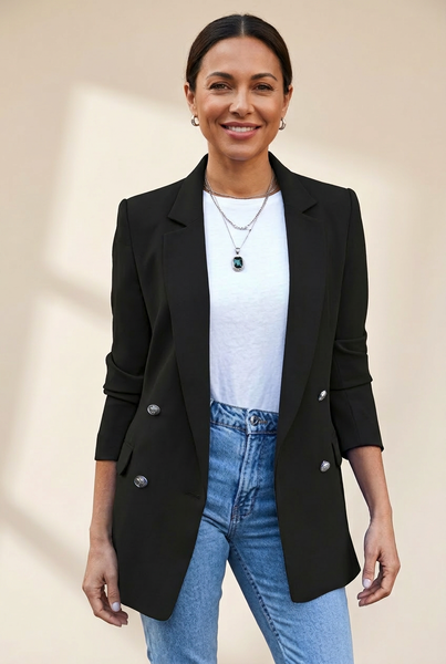 Simple Solid Blazer for Everyday Wear with practical styling and dependable silhouette control.