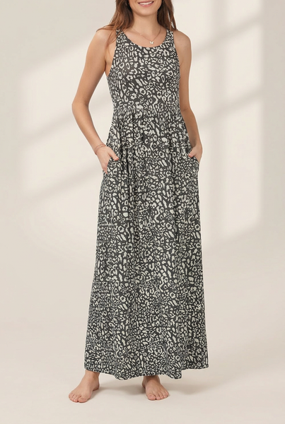 Women's Round Neck Sleeveless Polka Dot Print Dress