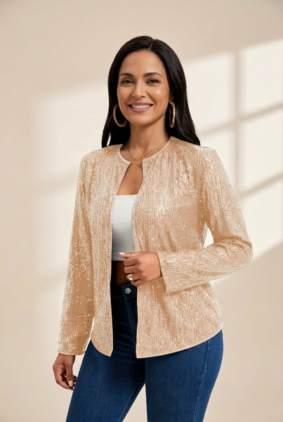 Women's Fashionable Long Sleeve Jacket made for easy styling and wardrobe coordination, with premium-like structure and finish.