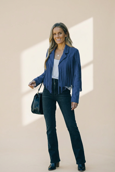 Women's Lapel Fringe Long Sleeve Coat in Coats with versatile layering silhouettes