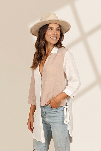 Solid Cotton And Linen Button Three-quarter Sleeves Coat featuring coats styling with practical layering, balanced movement, and everyday versatility.