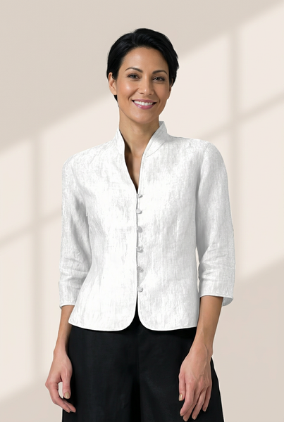 Solid Cotton And Linen Button Three-quarter Sleeves Coat featuring coats styling with practical layering, balanced movement, and everyday versatility.