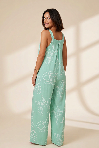 Women's Casual V-Neck Jumpsuit with Letter Print and Knotted Detail with practical styling and dependable silhouette control.