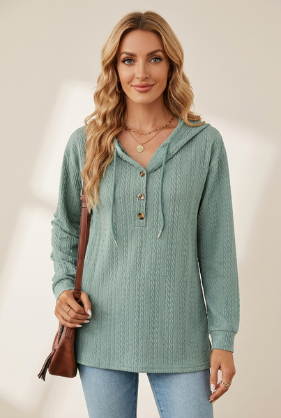 Women's Heart Print Collared Drop Shoulder Blouse