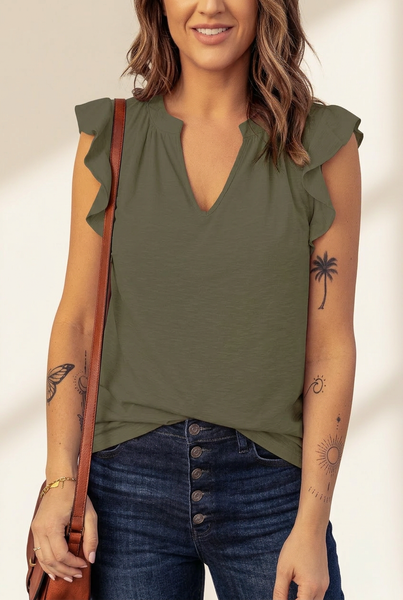 Women's Solid V Neck Short Sleeve T-Shirt in Tops & Tees with versatile layering silhouettes