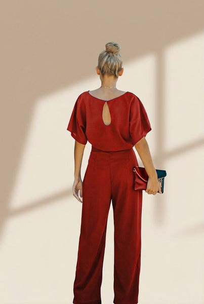 Women's Versatile Belted Casual Jumpsuit with Long Sleeves