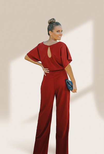 Women's Versatile Belted Casual Jumpsuit with Long Sleeves