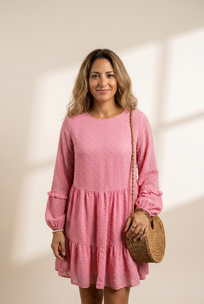 Women's Flirty Ruffle Sleeve Open Back Dress in Blouses & Shirts with versatile layering silhouettes