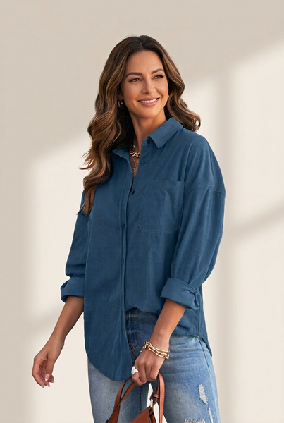 Women's Fashion Style Button Lantern Long Sleeve Blouse