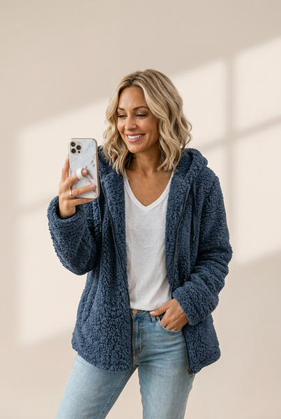 Women's Chic and Modern Women's Sherpa Teddy Coat Zip-Up Hoodie for Daily Fall Wardrobe with practical styling and dependable silhouette control.