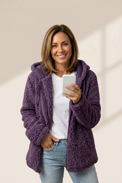 Women's Chic and Modern Women's Sherpa Teddy Coat Zip-Up Hoodie for Daily Fall Wardrobe with practical styling and dependable silhouette control.