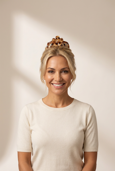 Women's Amber Leopard Floral Hair Claw Clip for Sophisticated Styling