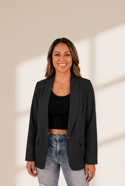 Women's Tailored Notch Lapel Single-Button Professional Blazer
