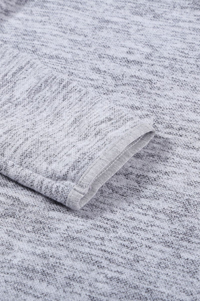 women's heather gray henley hoodie with button placket made for easy styling and wardrobe coordination, with premium-like structure and finish. with