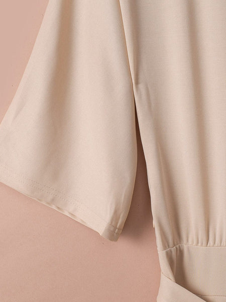 Elegant Apricot Wide Leg Jumpsuit with Knot Detail