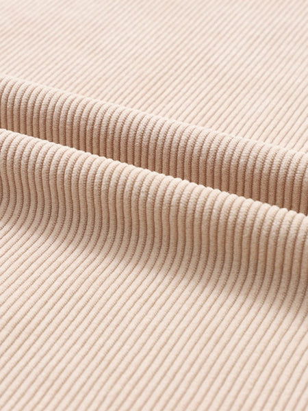 Apricot Corded Ribbed Oversized Sweater