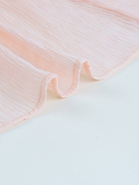 Apricot Flounce A-line Midi Dress with Smocked Waist