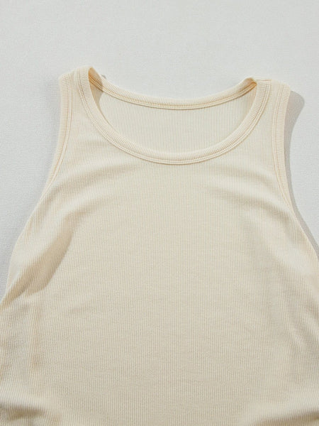 Tops V-Neck Drawstring Slim Tank Top